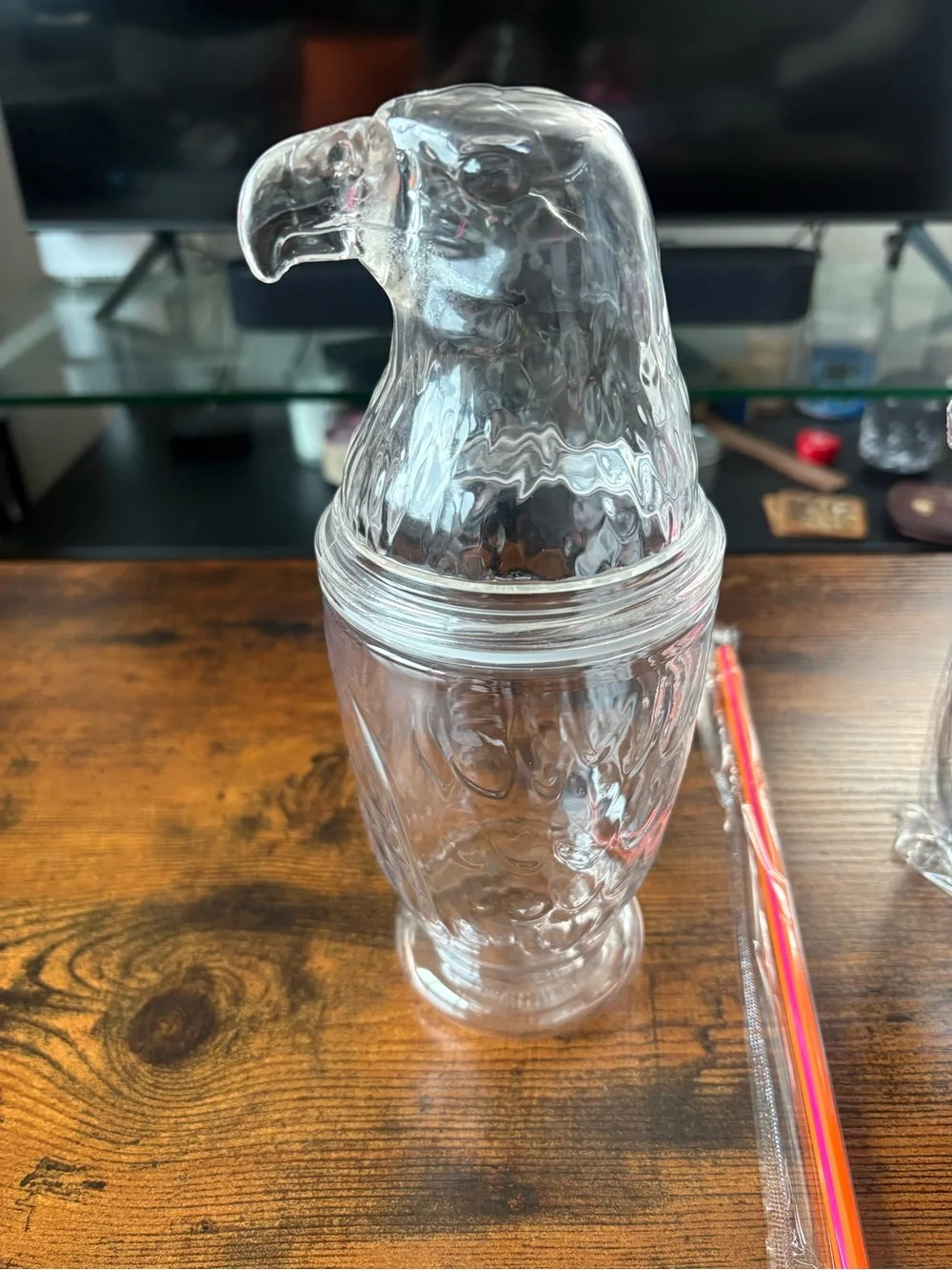 Collectible Pineapple & Eagle Cup Combo - Clear with Pink Accent